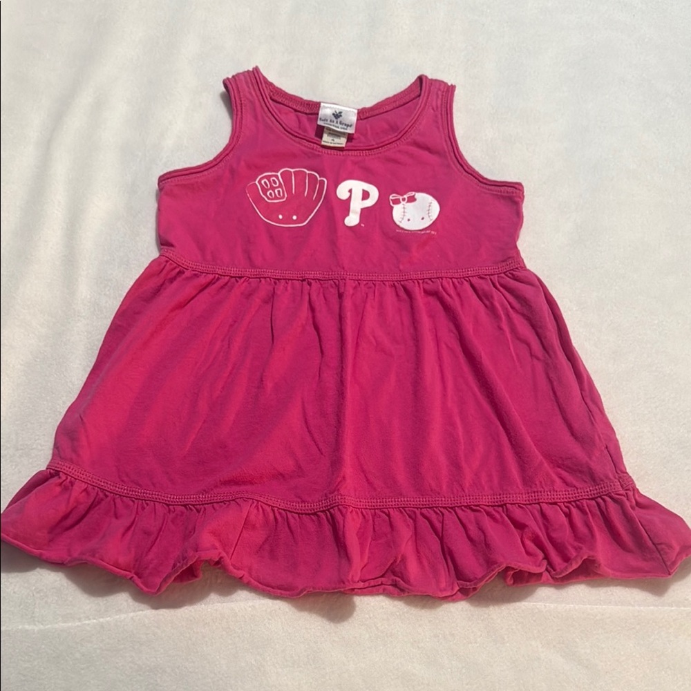 Pink Sleeveless Kids Casual Dress